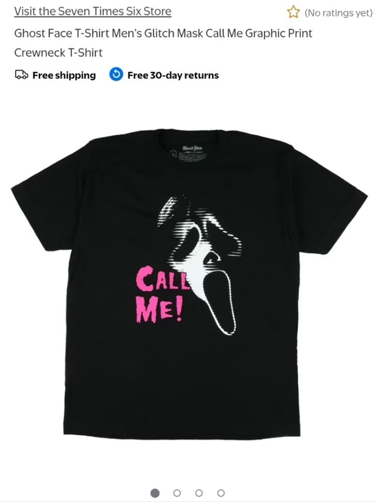 Ghost Face Tops - FREE "Call Me" GhostFace T Shirt Sz S Unisex NWOT